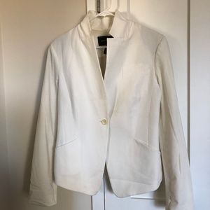 BCBGMaxAzria White Ruffled Blazer - Size L